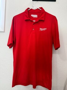Nike Red Polo Shirt with White Milwaukee Script